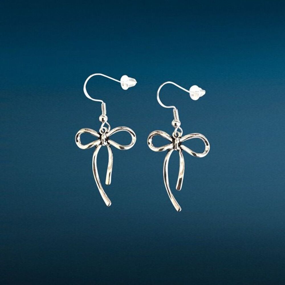 Indio Jewelry Silver Plated Ribbon Earrings #2288